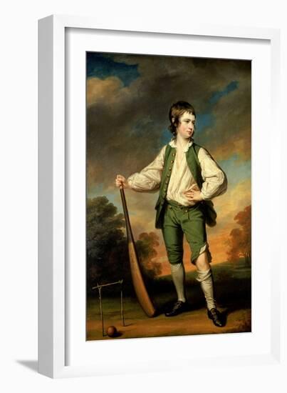 The Young Cricketer - Portrait of Lewis Cage, 1768-Francis Cotes-Framed Giclee Print