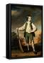 The Young Cricketer: Portrait of Lewis Cage, Full-Length, in a Green Waistcoat and Breeches-Francis Cotes-Framed Stretched Canvas