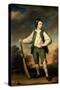 The Young Cricketer: Portrait of Lewis Cage, Full-Length, in a Green Waistcoat and Breeches-Francis Cotes-Stretched Canvas