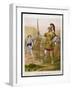 The Young David Challenges the Mighty Goliath-null-Framed Art Print