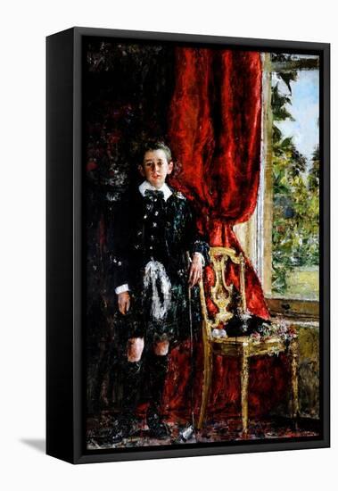 The Young Golfer-Antonio Mancini-Framed Stretched Canvas