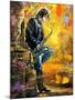 The Young Guy Playing A Saxophone-balaikin2009-Mounted Art Print