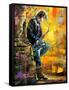 The Young Guy Playing A Saxophone-balaikin2009-Framed Stretched Canvas
