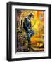 The Young Guy Playing A Saxophone-balaikin2009-Framed Art Print