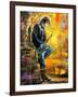 The Young Guy Playing A Saxophone-balaikin2009-Framed Art Print