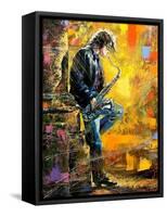 The Young Guy Playing A Saxophone-balaikin2009-Framed Stretched Canvas