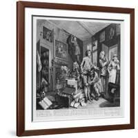 The Young Heir Takes Possession of the Miser's Effects, Plate I from 'A Rake's Progress', 1735-William Hogarth-Framed Giclee Print