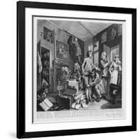 The Young Heir Takes Possession of the Miser's Effects, Plate I from 'A Rake's Progress', 1735-William Hogarth-Framed Giclee Print