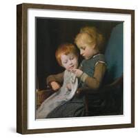 The Young Knitters-Albert Anker-Framed Giclee Print