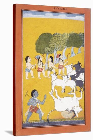 The Young Krishna Kills the Demon Vatsasura-null-Stretched Canvas