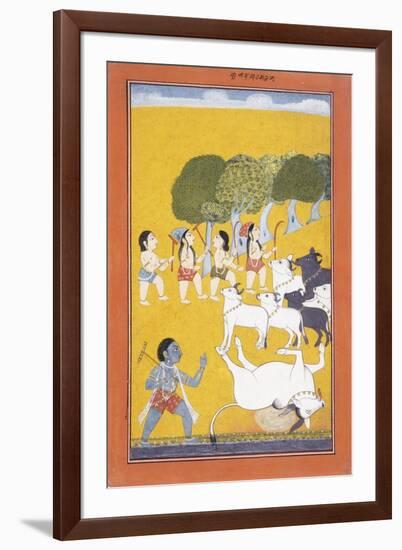 The Young Krishna Kills the Demon Vatsasura-null-Framed Giclee Print