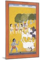 The Young Krishna Kills the Demon Vatsasura-null-Mounted Giclee Print