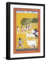 The Young Krishna Kills the Demon Vatsasura-null-Framed Premium Giclee Print