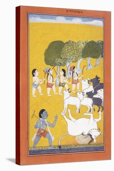 The Young Krishna Kills the Demon Vatsasura-null-Stretched Canvas