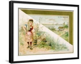 The Young Laundress, Bon Marché Promotional Card, C.1900-null-Framed Giclee Print