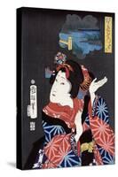 The Young Maiden Oshichi, Japanese Wood-Cut Print-Lantern Press-Stretched Canvas