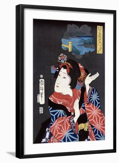 The Young Maiden Oshichi, Japanese Wood-Cut Print-Lantern Press-Framed Art Print