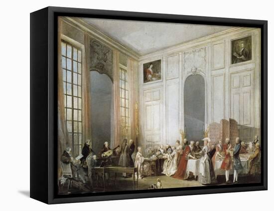 The Young Mozart at the Clavichord at the House of Prince Conti-Michel Barthélémy Ollivier-Framed Stretched Canvas