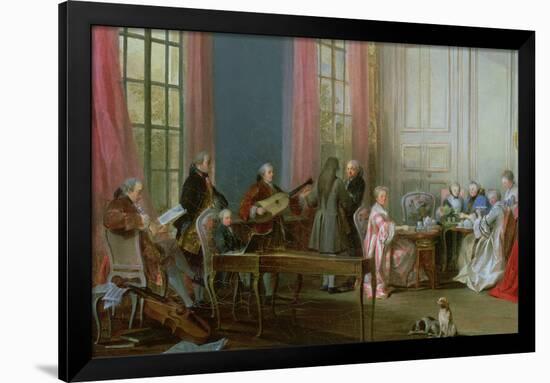 The Young Mozart at the Clavichord, Detail from Le the a L'Anglaise-Michel Barthélémy Ollivier-Framed Giclee Print