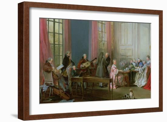 The Young Mozart at the Clavichord, Detail from Le the a L'Anglaise-Michel Barthélémy Ollivier-Framed Giclee Print