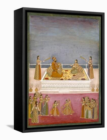 The Young Mughal Emperor Muhammad Shah at a Nautch Performance (1719-48), C.1725-Mughal-Framed Stretched Canvas