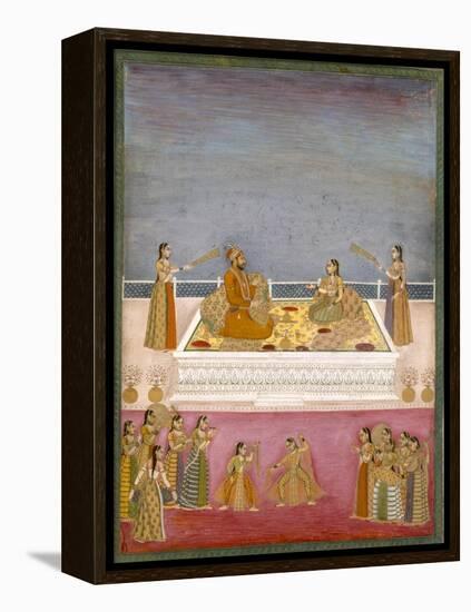 The Young Mughal Emperor Muhammad Shah at a Nautch Performance (1719-48), C.1725-Mughal-Framed Stretched Canvas