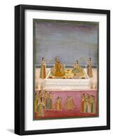The Young Mughal Emperor Muhammad Shah at a Nautch Performance (1719-48), C.1725-Mughal-Framed Giclee Print