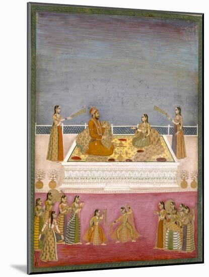 The Young Mughal Emperor Muhammad Shah at a Nautch Performance (1719-48), C.1725-Mughal-Mounted Giclee Print