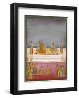 The Young Mughal Emperor Muhammad Shah at a Nautch Performance (1719-48), C.1725-Mughal-Framed Premium Giclee Print