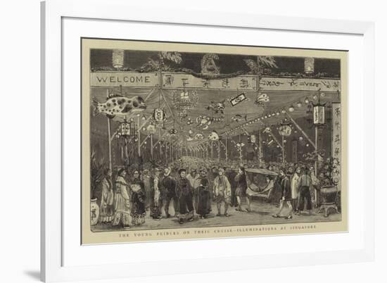 The Young Princes on their Cruise, Illuminations at Singapore-null-Framed Giclee Print