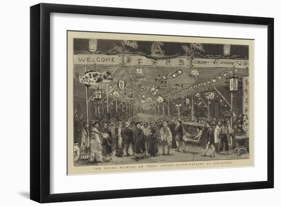 The Young Princes on their Cruise, Illuminations at Singapore-null-Framed Giclee Print