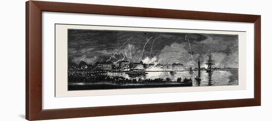 The Young Princes on their Cruise, Shanghai: Illuminations and Parade of the Fire-Brigade-null-Framed Giclee Print