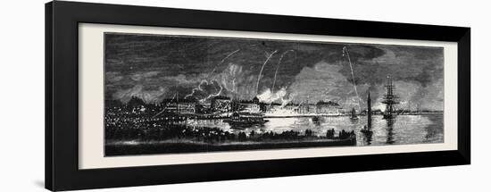 The Young Princes on their Cruise, Shanghai: Illuminations and Parade of the Fire-Brigade-null-Framed Giclee Print