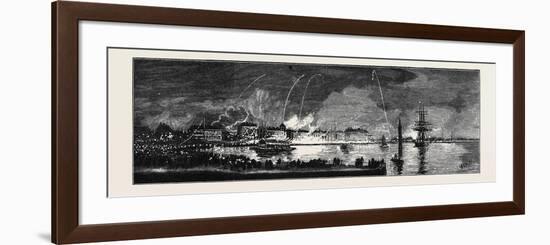 The Young Princes on their Cruise, Shanghai: Illuminations and Parade of the Fire-Brigade-null-Framed Premium Giclee Print