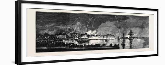 The Young Princes on their Cruise, Shanghai: Illuminations and Parade of the Fire-Brigade-null-Framed Premium Giclee Print