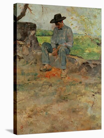 The Young Routy, a Farmboy Who Worked at the Family's Estate in Celeyran, 1883-Henri de Toulouse-Lautrec-Stretched Canvas