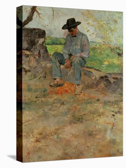 The Young Routy, a Farmboy Who Worked at the Family's Estate in Celeyran, 1883-Henri de Toulouse-Lautrec-Stretched Canvas