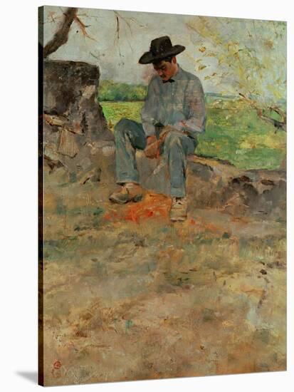 The Young Routy, a Farmboy Who Worked at the Family's Estate in Celeyran, 1883-Henri de Toulouse-Lautrec-Stretched Canvas