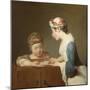 The Young Schoolmistress, 1740-Jean-Baptiste Simeon Chardin-Mounted Giclee Print