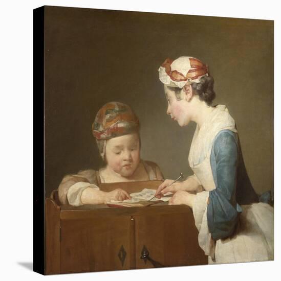 The Young Schoolmistress, 1740-Jean-Baptiste Simeon Chardin-Stretched Canvas