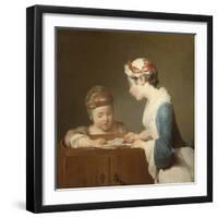 The Young Schoolmistress, 1740-Jean-Baptiste Simeon Chardin-Framed Giclee Print