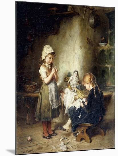 The Young Seamstresses-Heinrich Hirt-Mounted Giclee Print