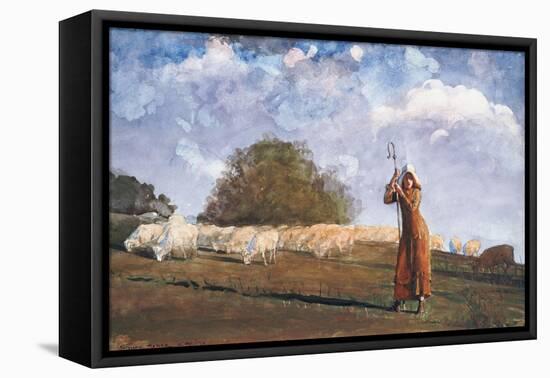The Young Shepherdess, 1878-Winslow Homer-Framed Stretched Canvas