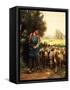 The Young Shepherdess, C.1900-Julien Dupre-Framed Stretched Canvas