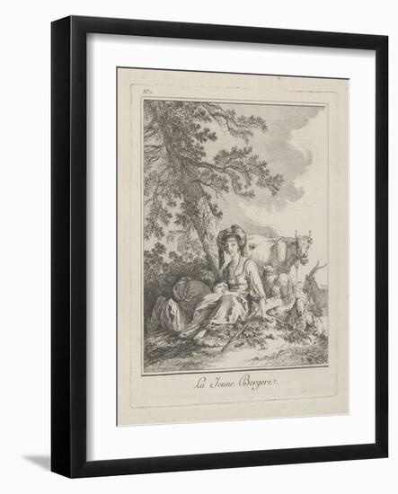 The Young Shepherdess, Plate Two from Divers Habillements Des Peuples Du Nord, 1765-Jean-Baptiste Le Prince-Framed Giclee Print