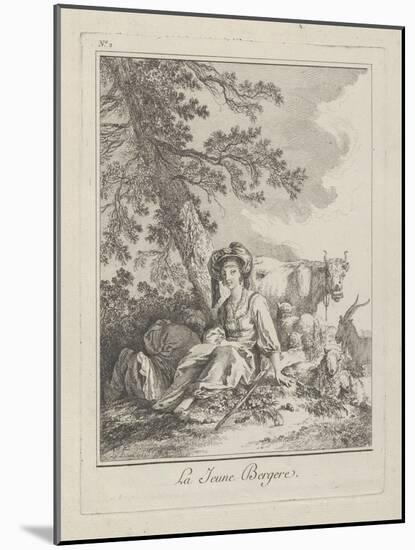 The Young Shepherdess, Plate Two from Divers Habillements Des Peuples Du Nord, 1765-Jean-Baptiste Le Prince-Mounted Giclee Print