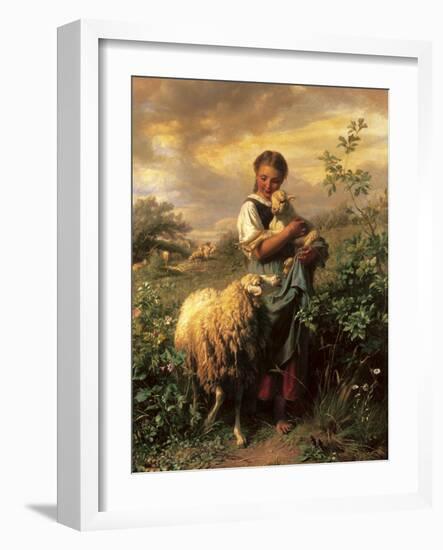 The Young Shepherdess-Johann Baptist Hofner-Framed Premium Giclee Print