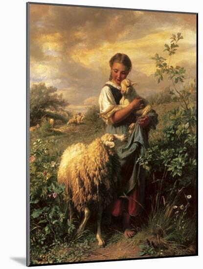 The Young Shepherdess-Johann Baptist Hofner-Mounted Premium Giclee Print