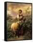 The Young Shepherdess-Johann Baptist Hofner-Framed Stretched Canvas