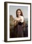 The Young Shepherdess-William Adolphe Bouguereau-Framed Art Print